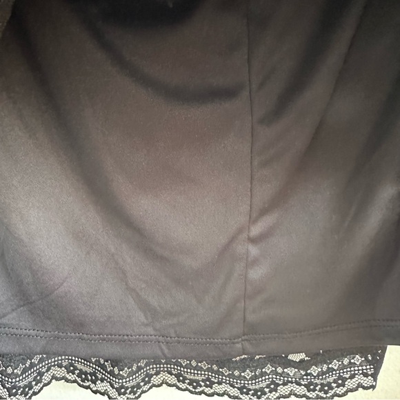 Cosmic Aura Black Lacey Tiered Mini Boho Witchy Skirt w Bow Size 3X - Picture 4 of 5